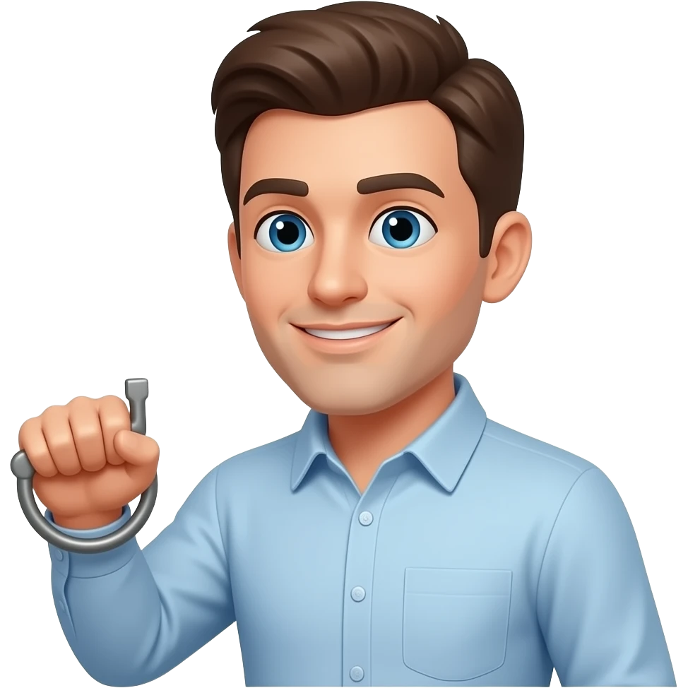 Мужчина дергает за рычаг emoji