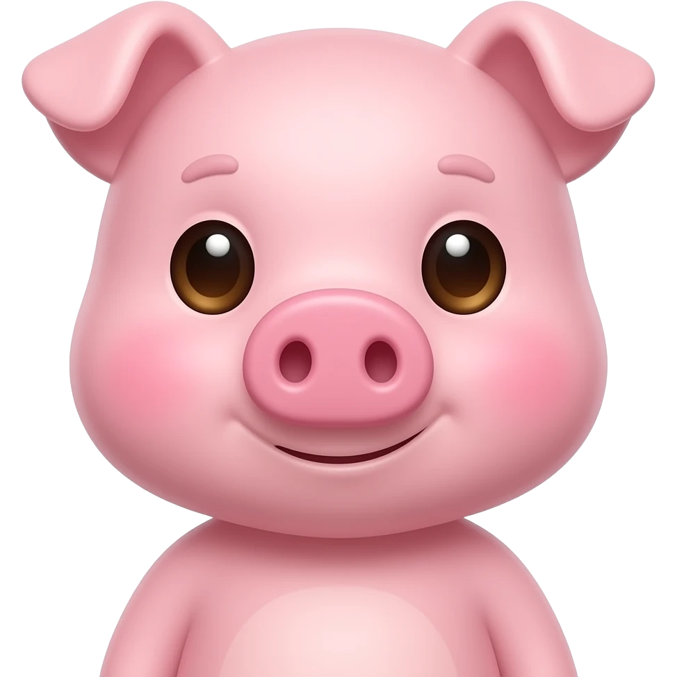 의인화된 귀여운 핑크색 돼지 상반신 emoji