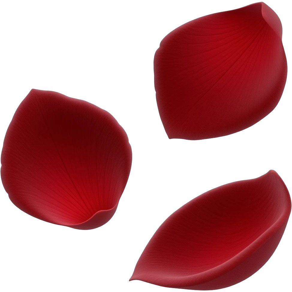 three falling dark blood red petals emoji