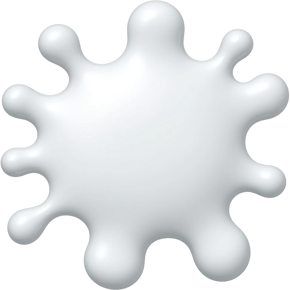 a splat of white glossy transparent cream emoji