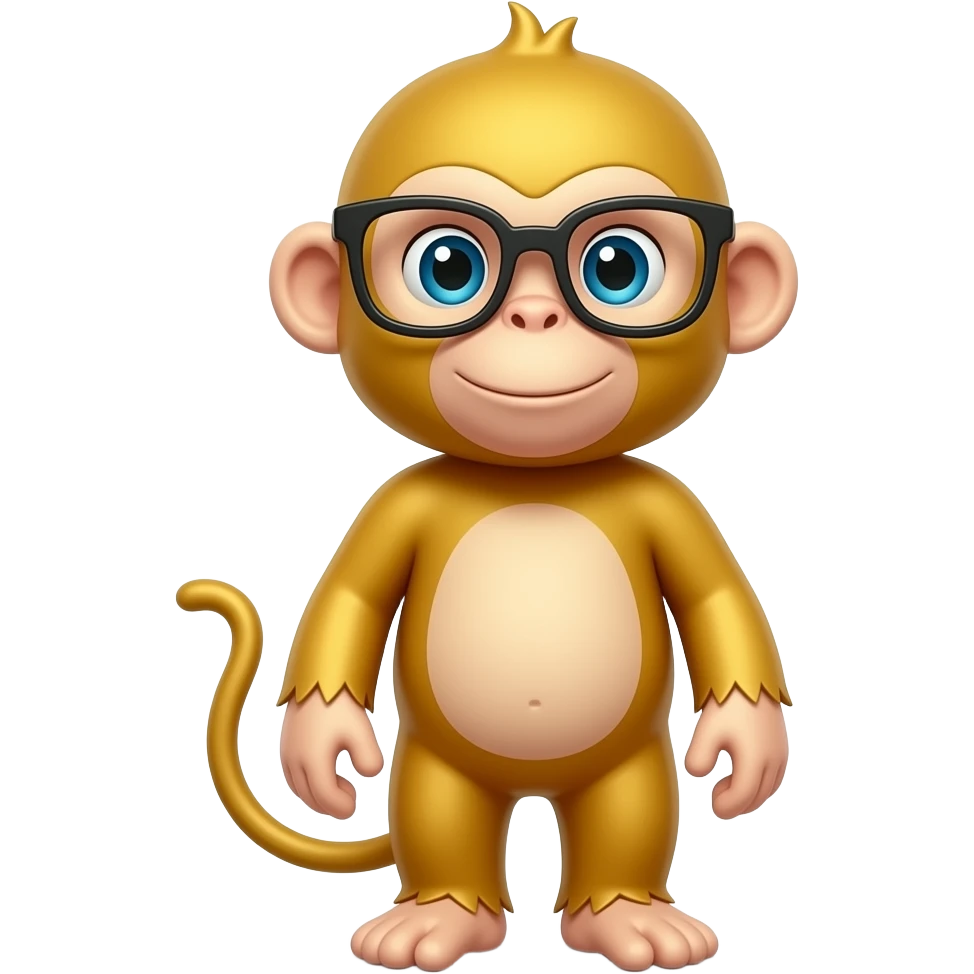 золотая обезяна с очками emoji