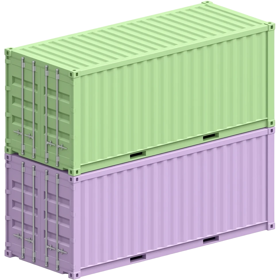 cargo containers stacked 2, pastle colors emoji