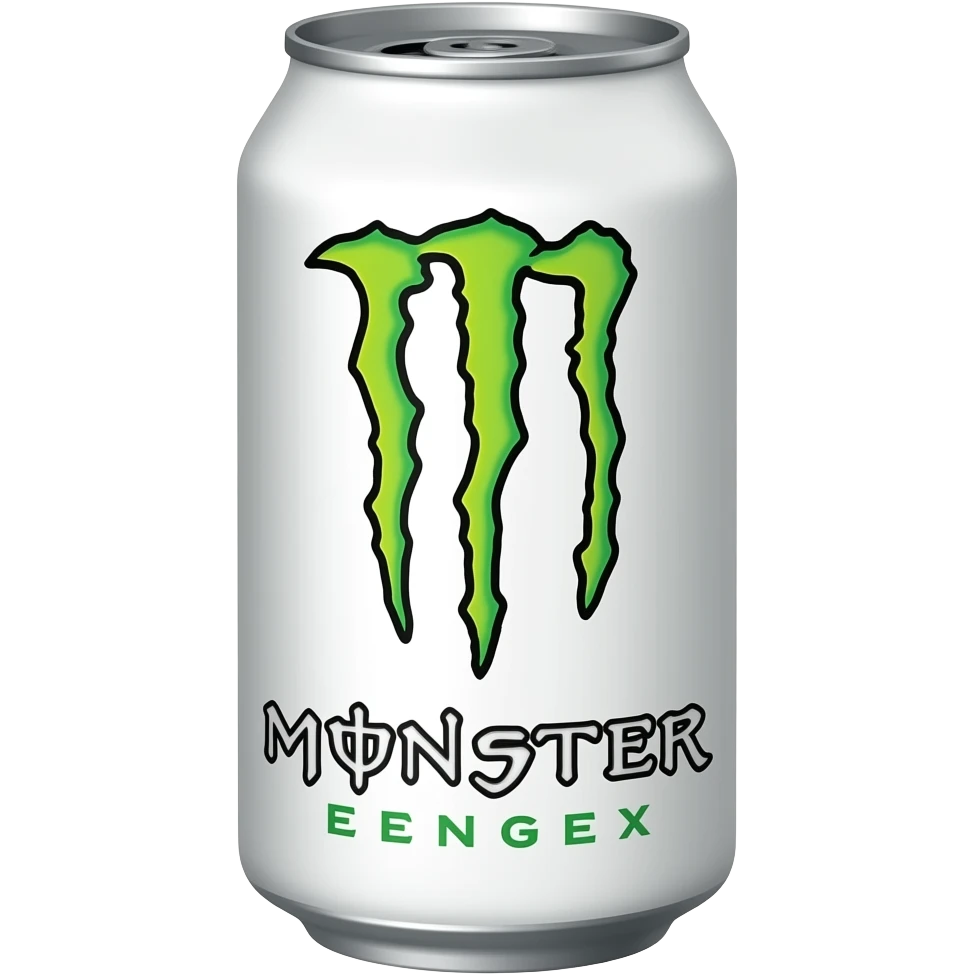 Una lata de monster de color blanco emoji