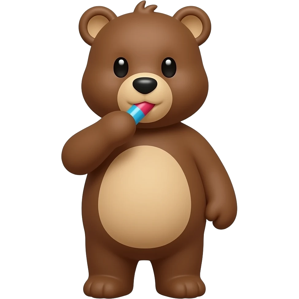 Bear having pill emoji