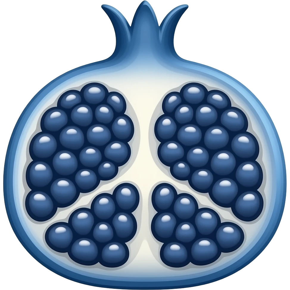 blue pomergranate emoji