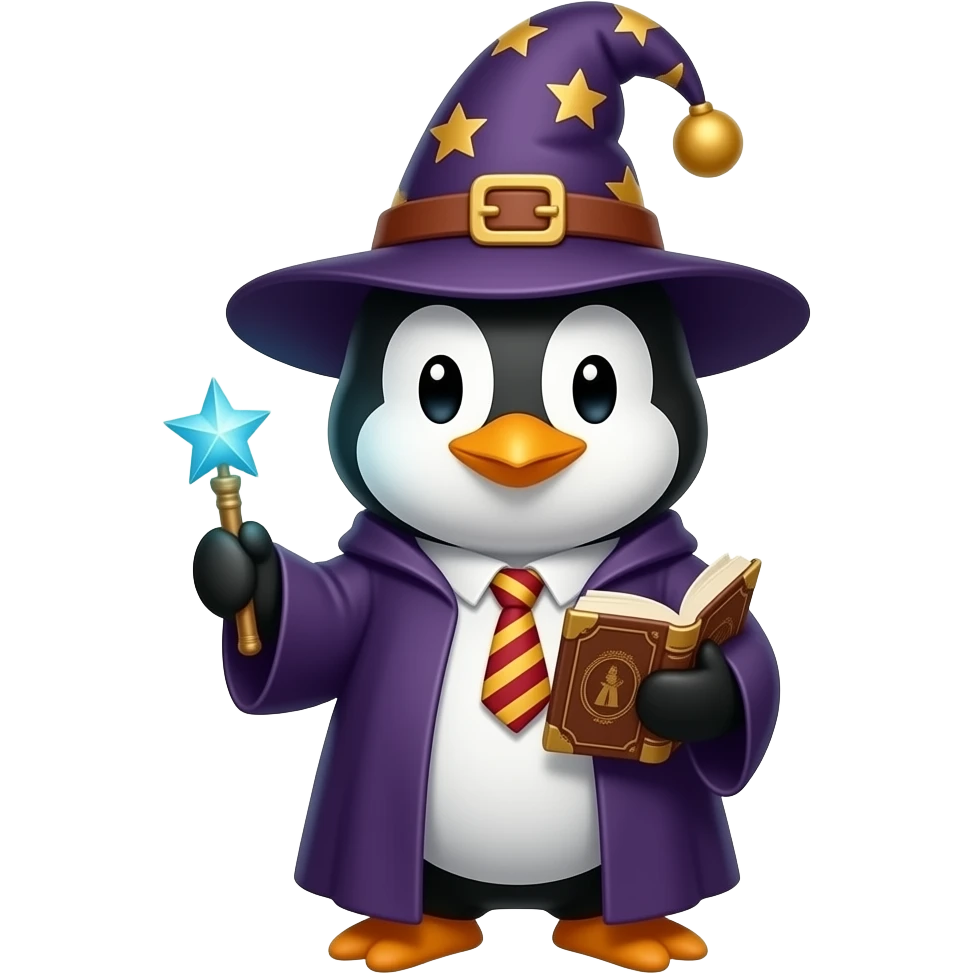 Penguin Wizard emoji
