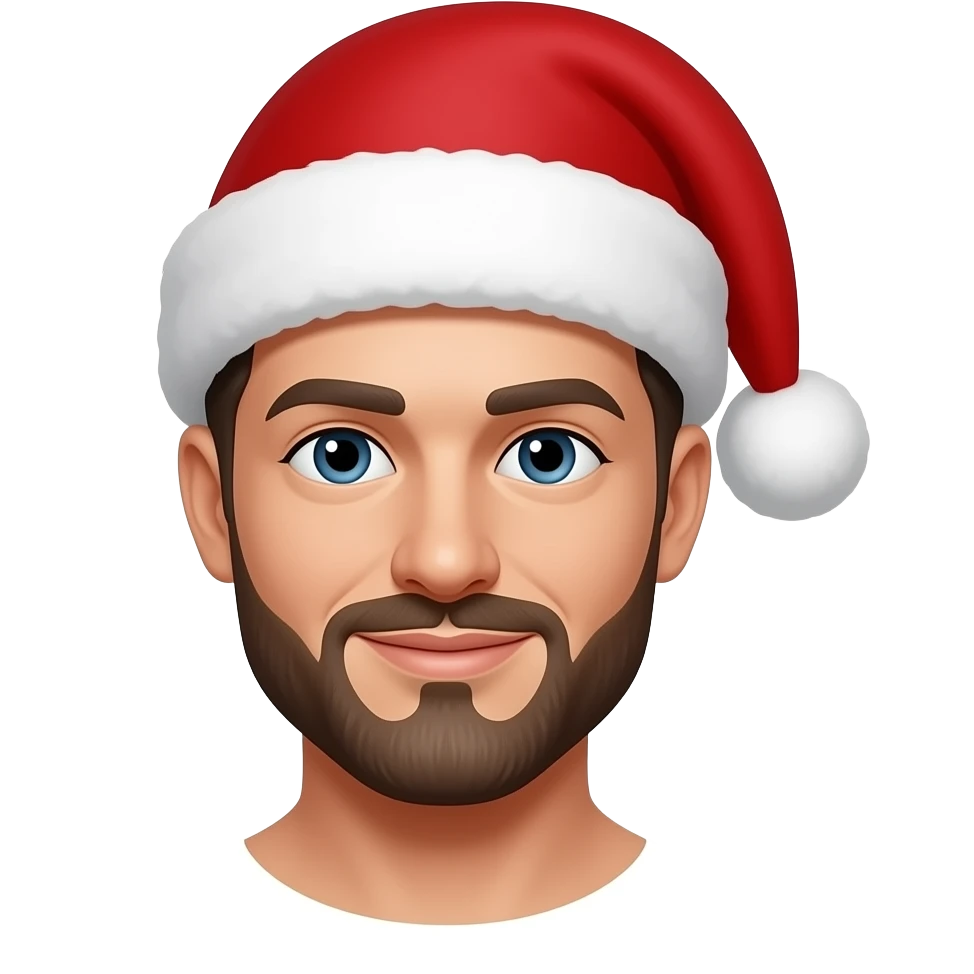 man with santa hats portrait emoji