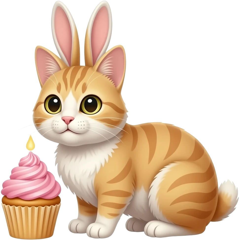 BunnyCat + cupcake emoji