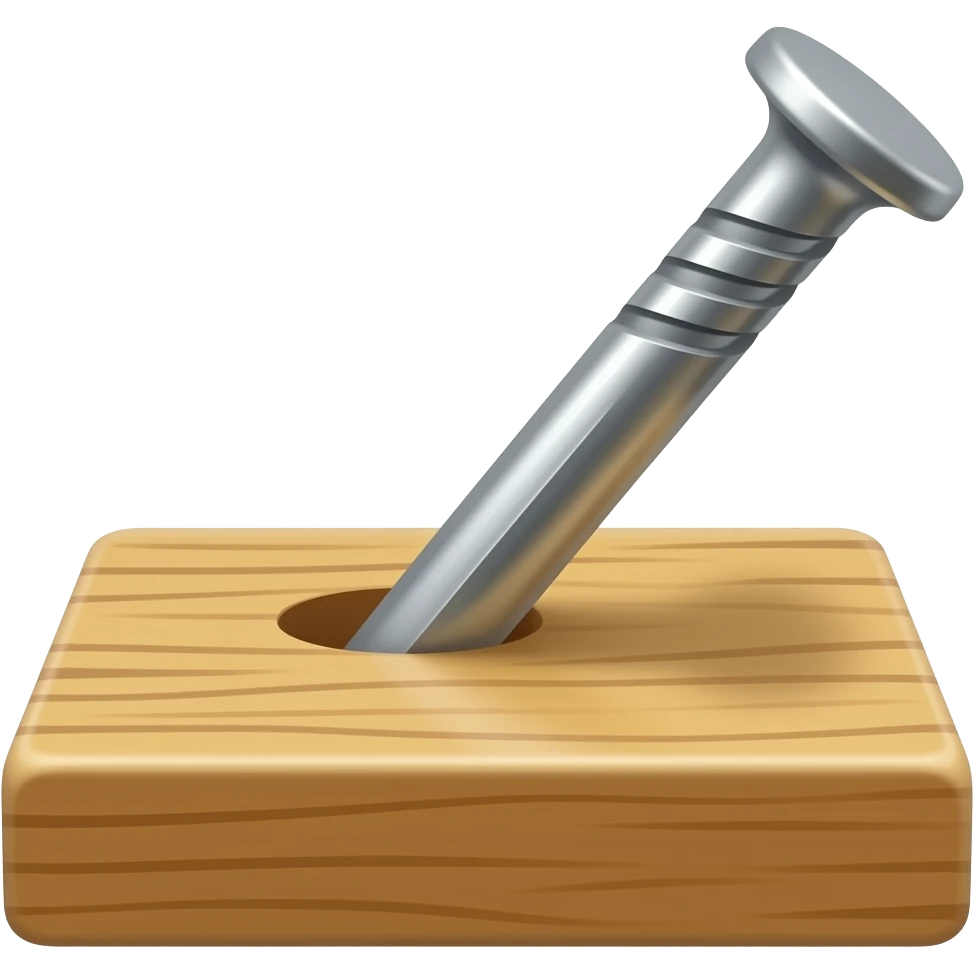 Nail in wood board emoji