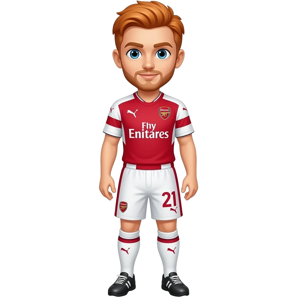 Orange hair with arsenal kit emoji