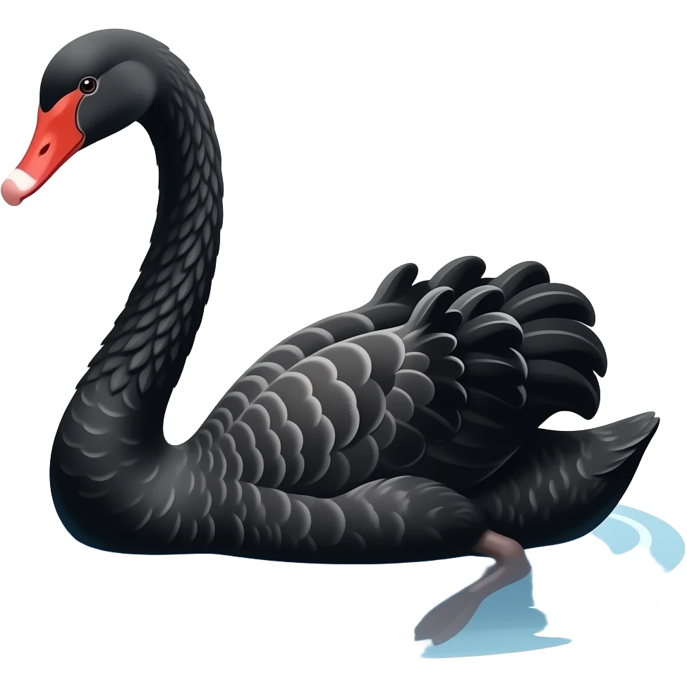A black swan emoji swimming peacefully emoji