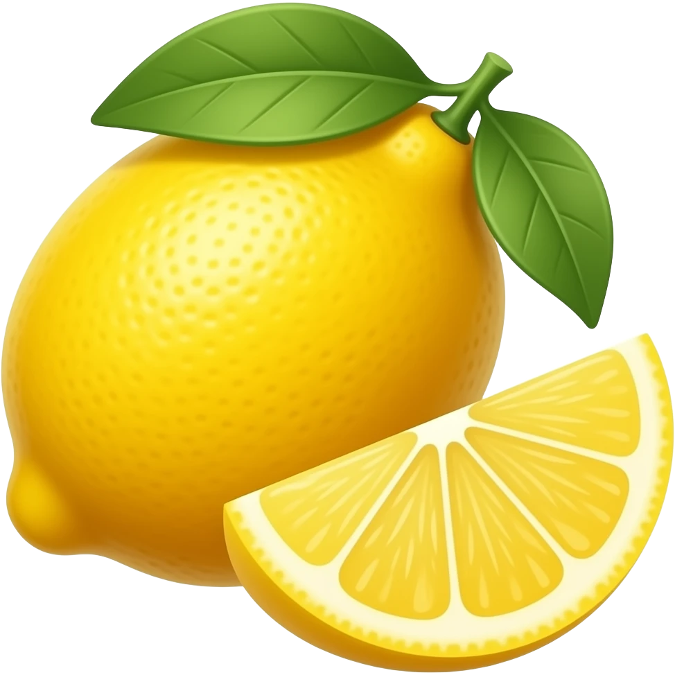 whole and sliced Lemon emoji