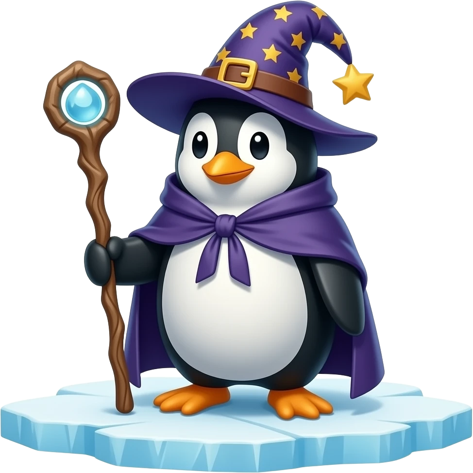 Penguin Wizard emoji
