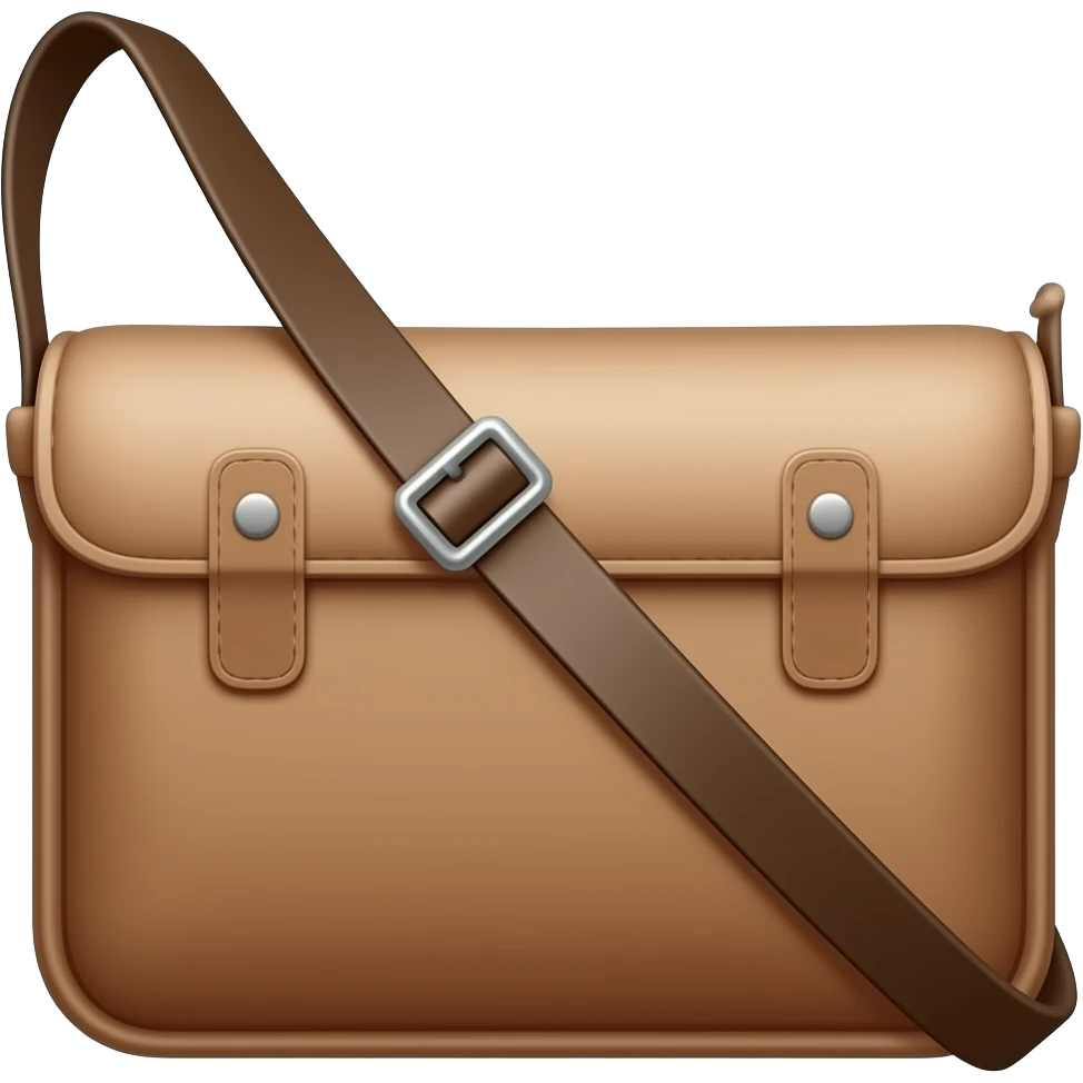 Brown one shoulder small messenger sling bag emoji