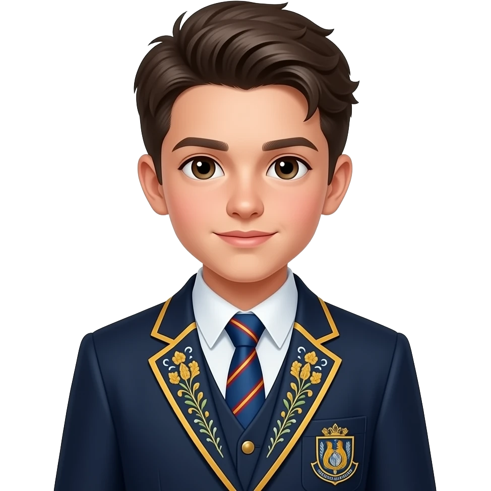 穿着华丽校服的初中男学生 emoji