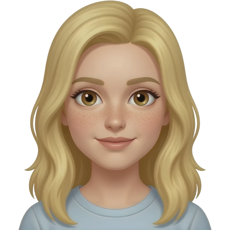 Blonde cheveux long rouse tache de rousseur yeux marron emoji