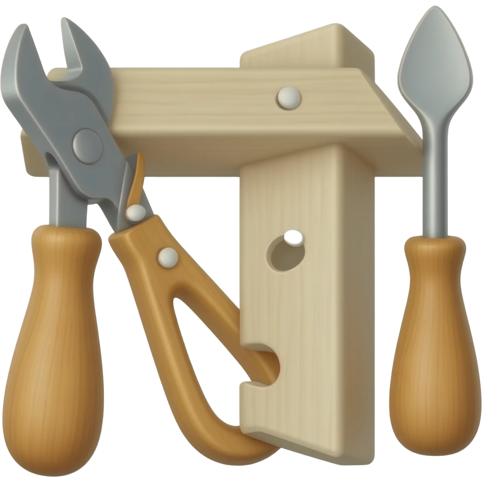 Furniture assembly with tools emoji