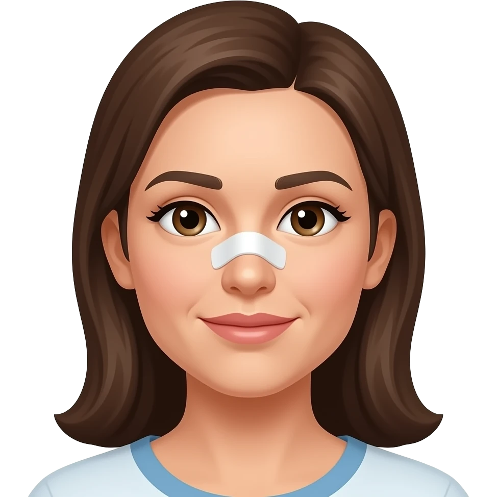 코에 밴드를 붙힌 성형한 여자환자 emoji