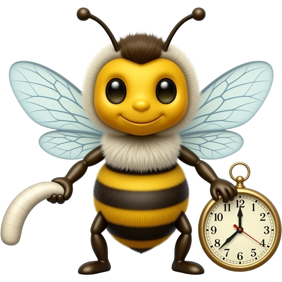 Bee doing clock it hand emoji