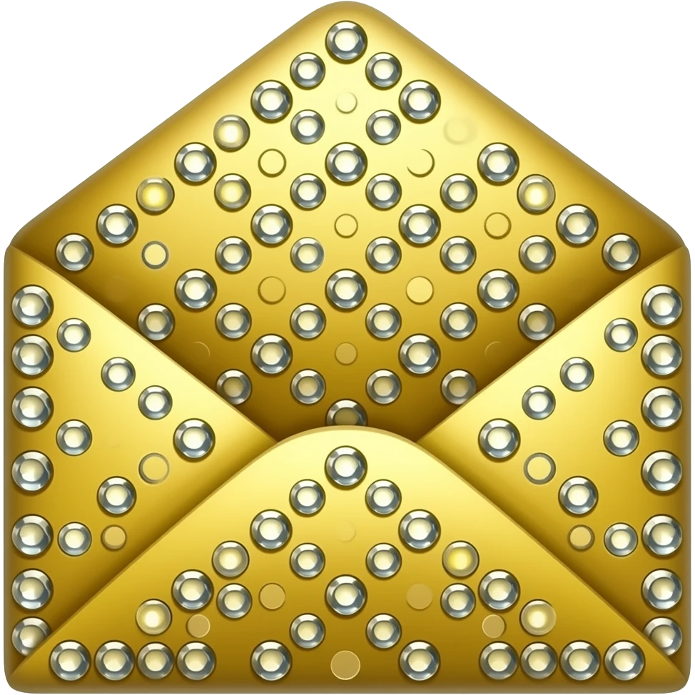 Золотой конверт в стразах emoji