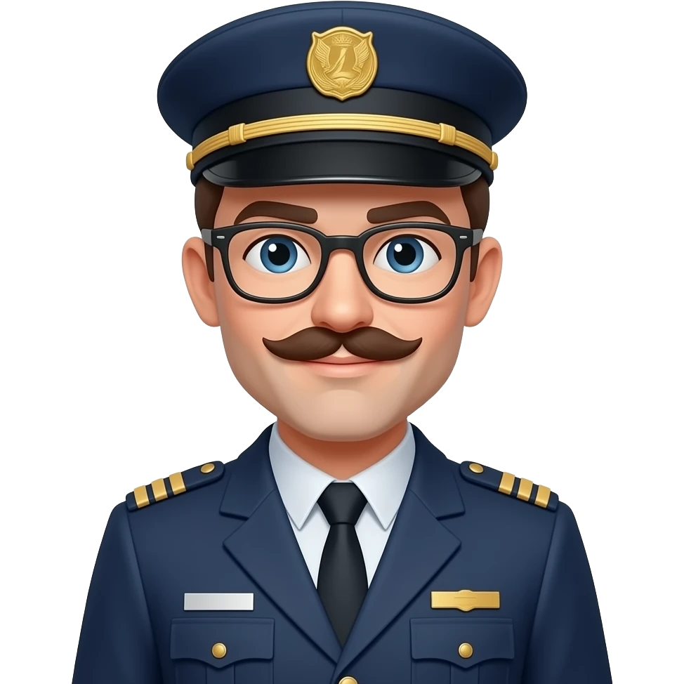 Same postman with mustache and glasses emoji