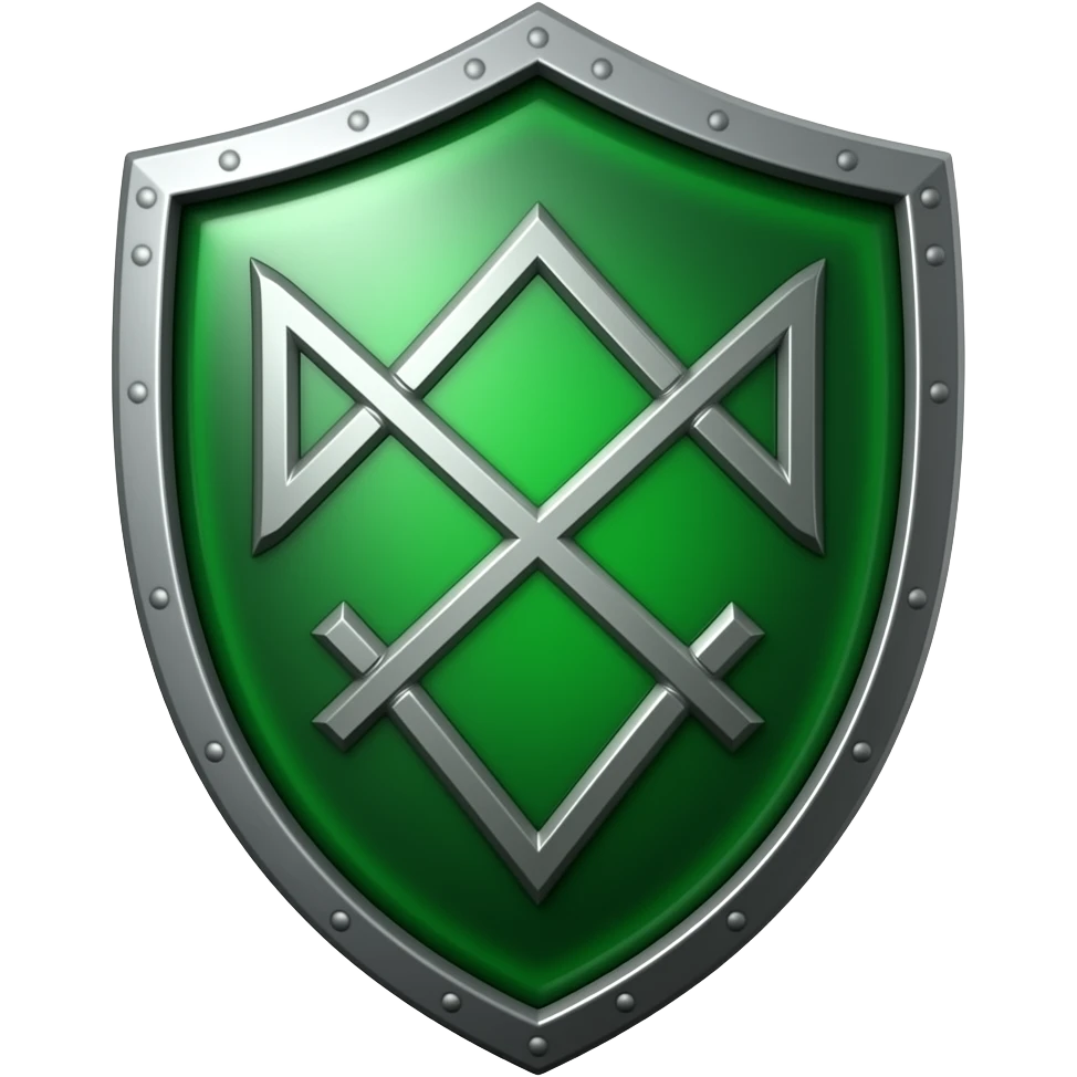 glitter green shield emoji