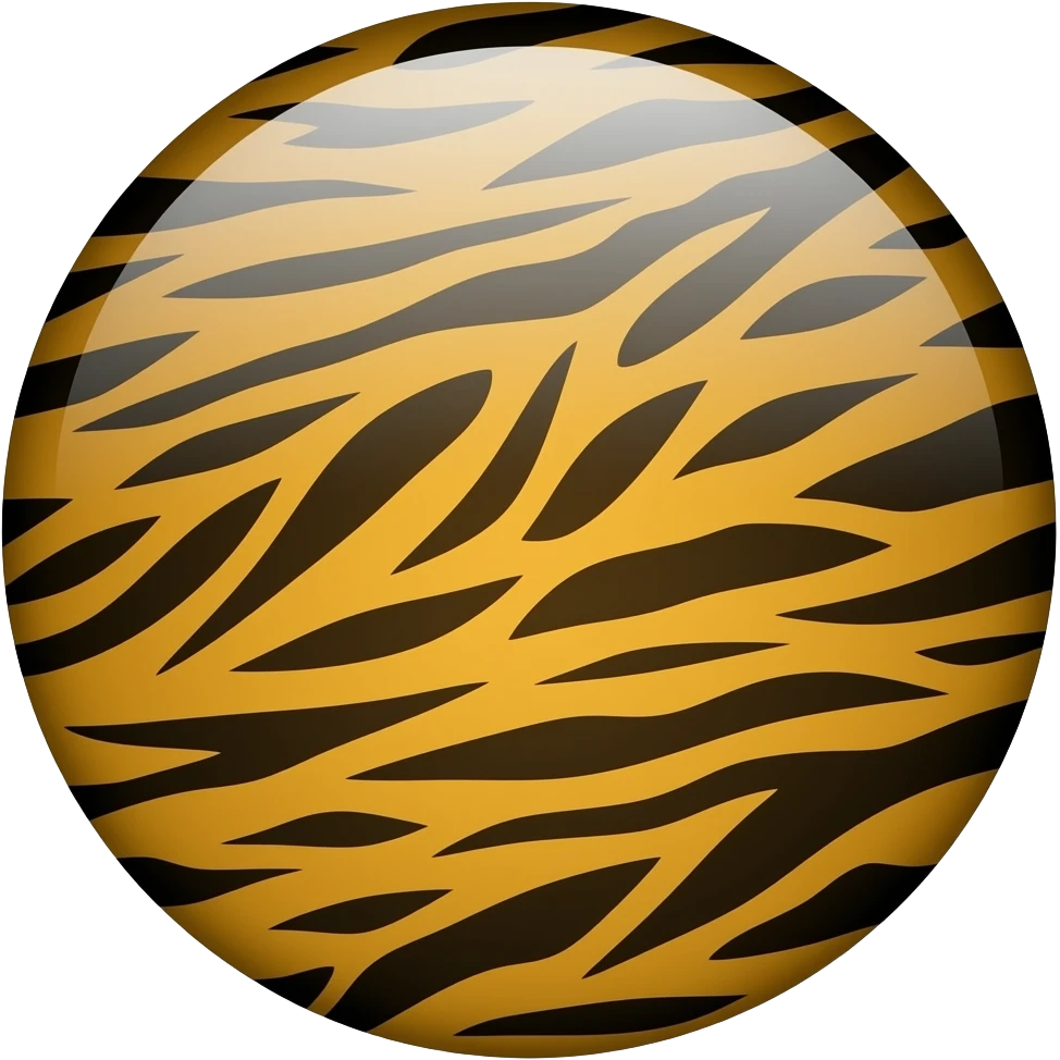 circle button tiger print emoji