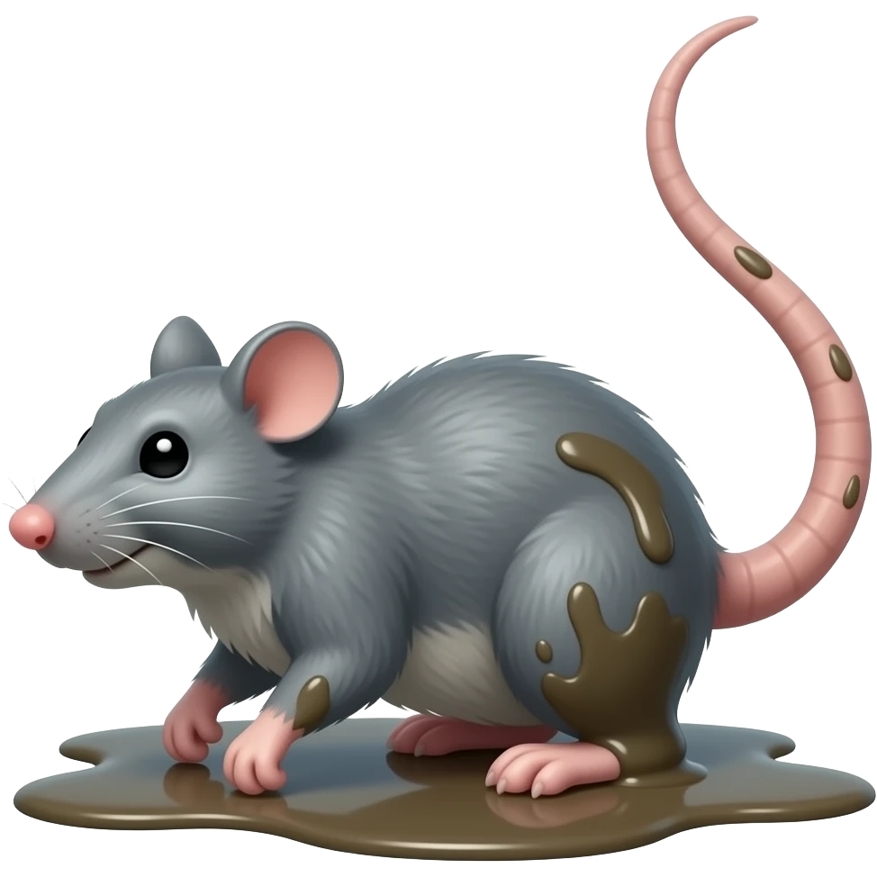 Wet sewer rate emogi wagging its tail. It needs to look slimy and filthy. Remove any traces of cuteness. emoji