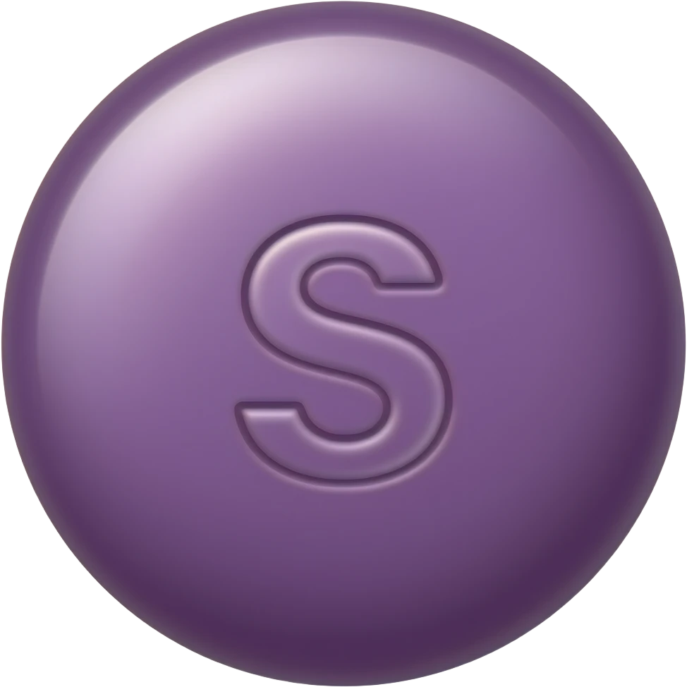 a purple skittle with the tiny s on it, and make it look like the actual purple skittle emoji