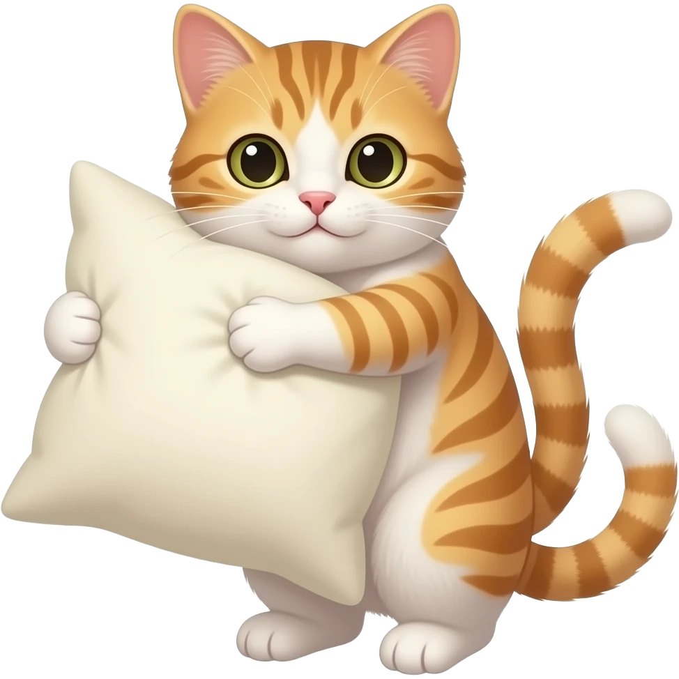 A cat hugging a pillow emoji