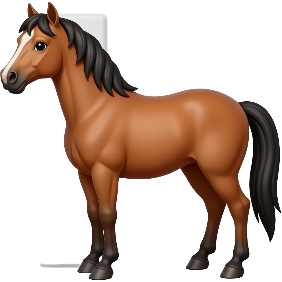 Horse turns to H emoji