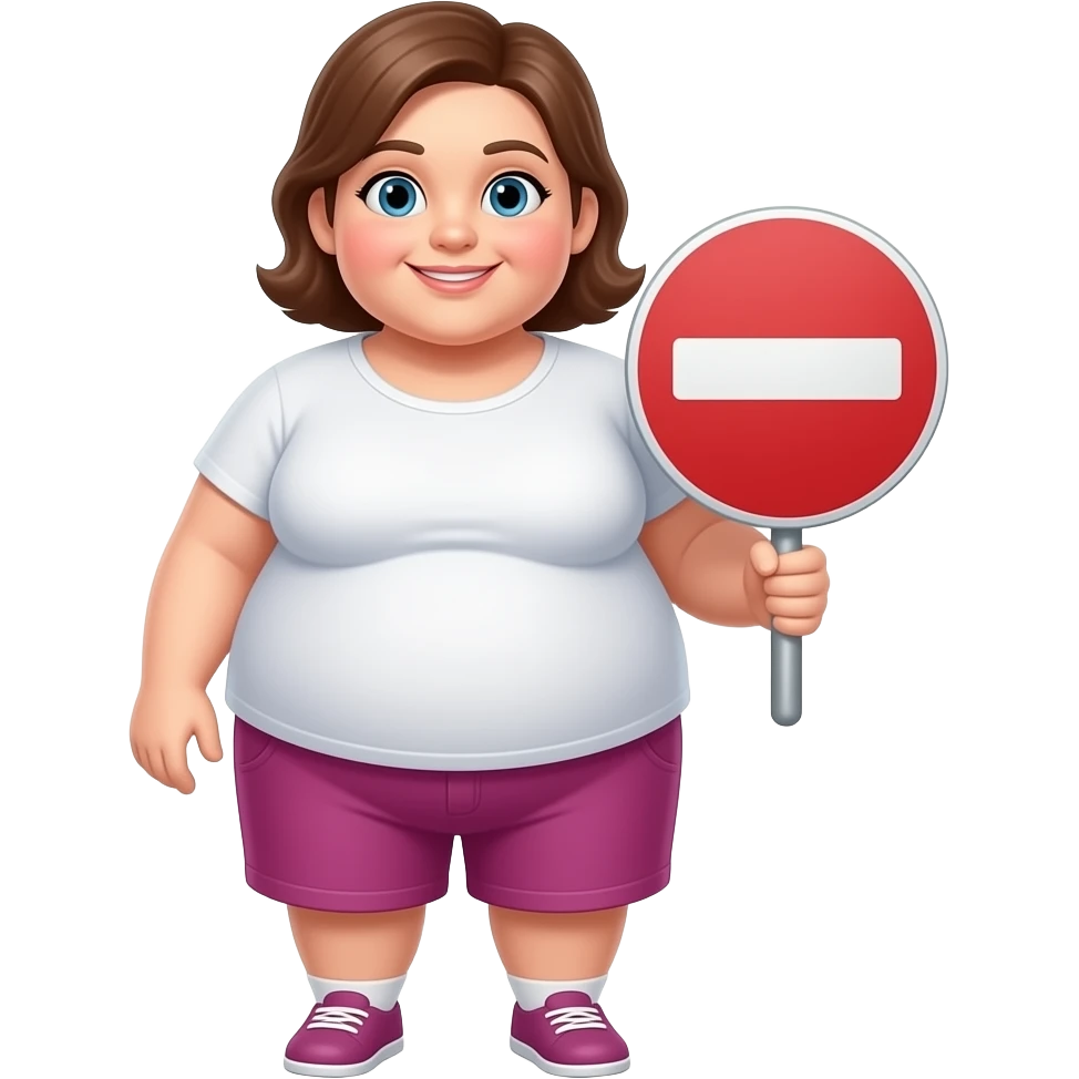 Figura de gorda con simbolo de prohibido mas gorda y de cuerpo completo emoji