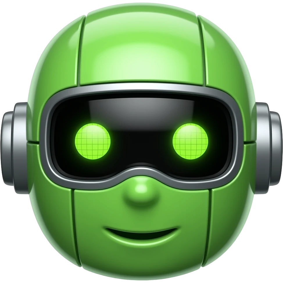 green robot face emoji