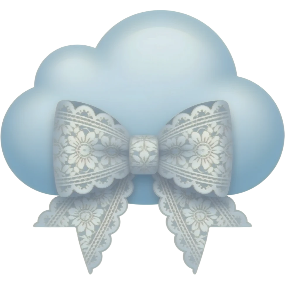 Cute cloudy white bow lace coquette bow emoji