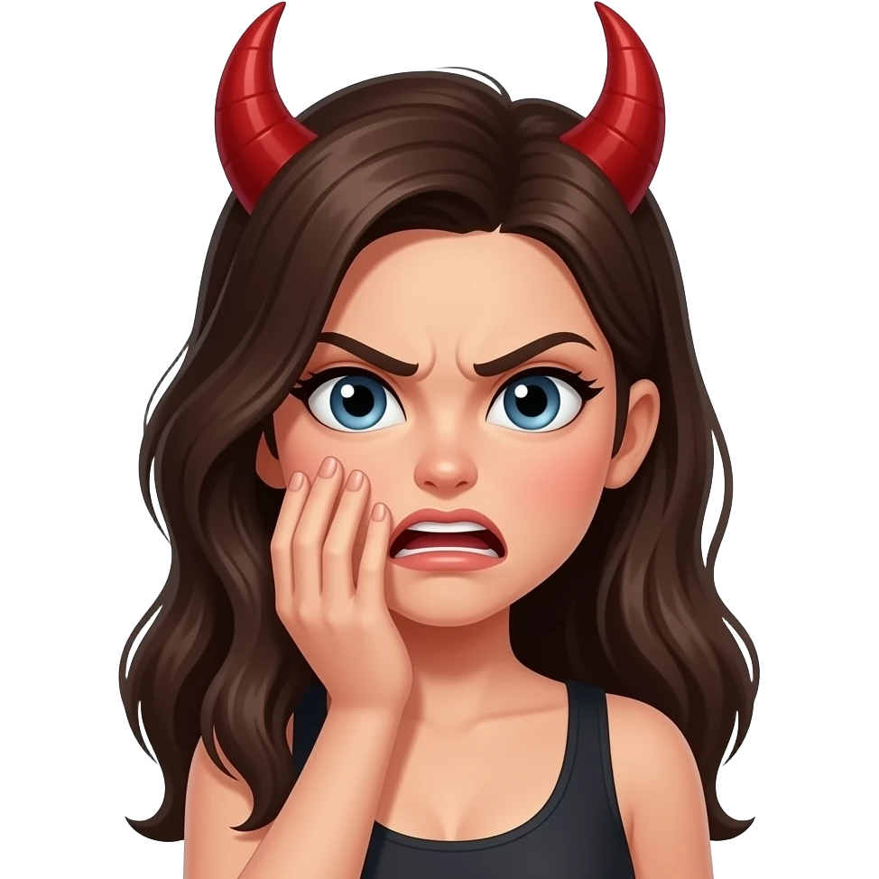 She-devil  angrily apologizing emoji