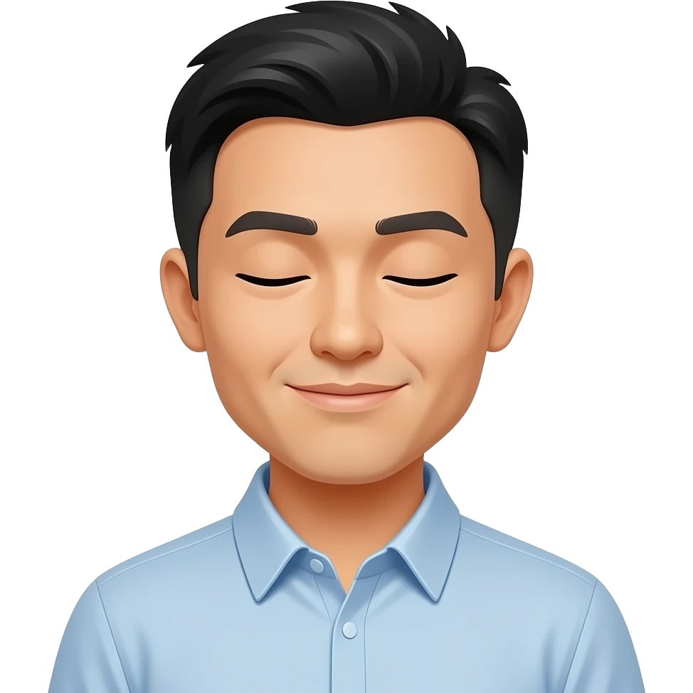 Emoji de hombre chino con los ojos cerrados emoji