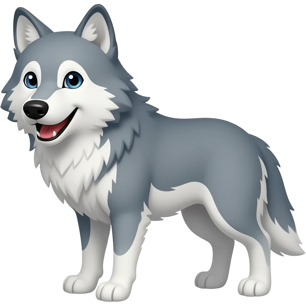 Happy wolf emoji