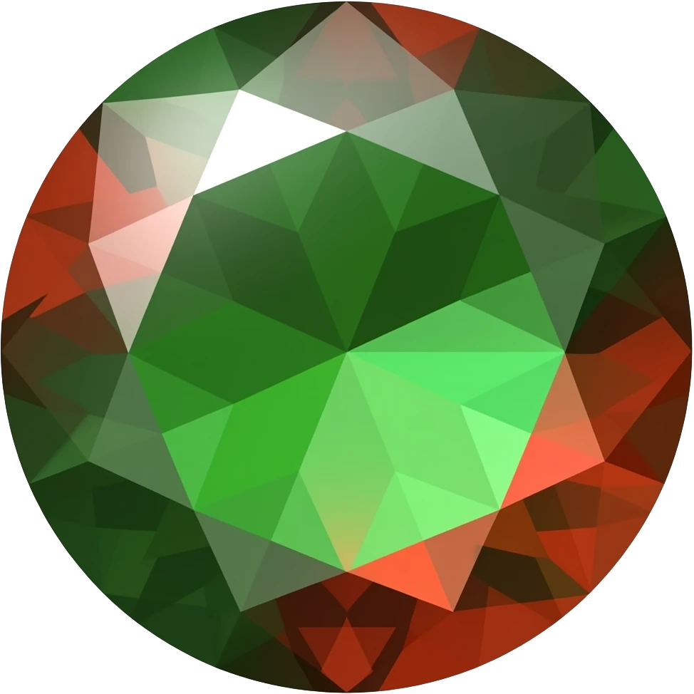 red and green gem emoji