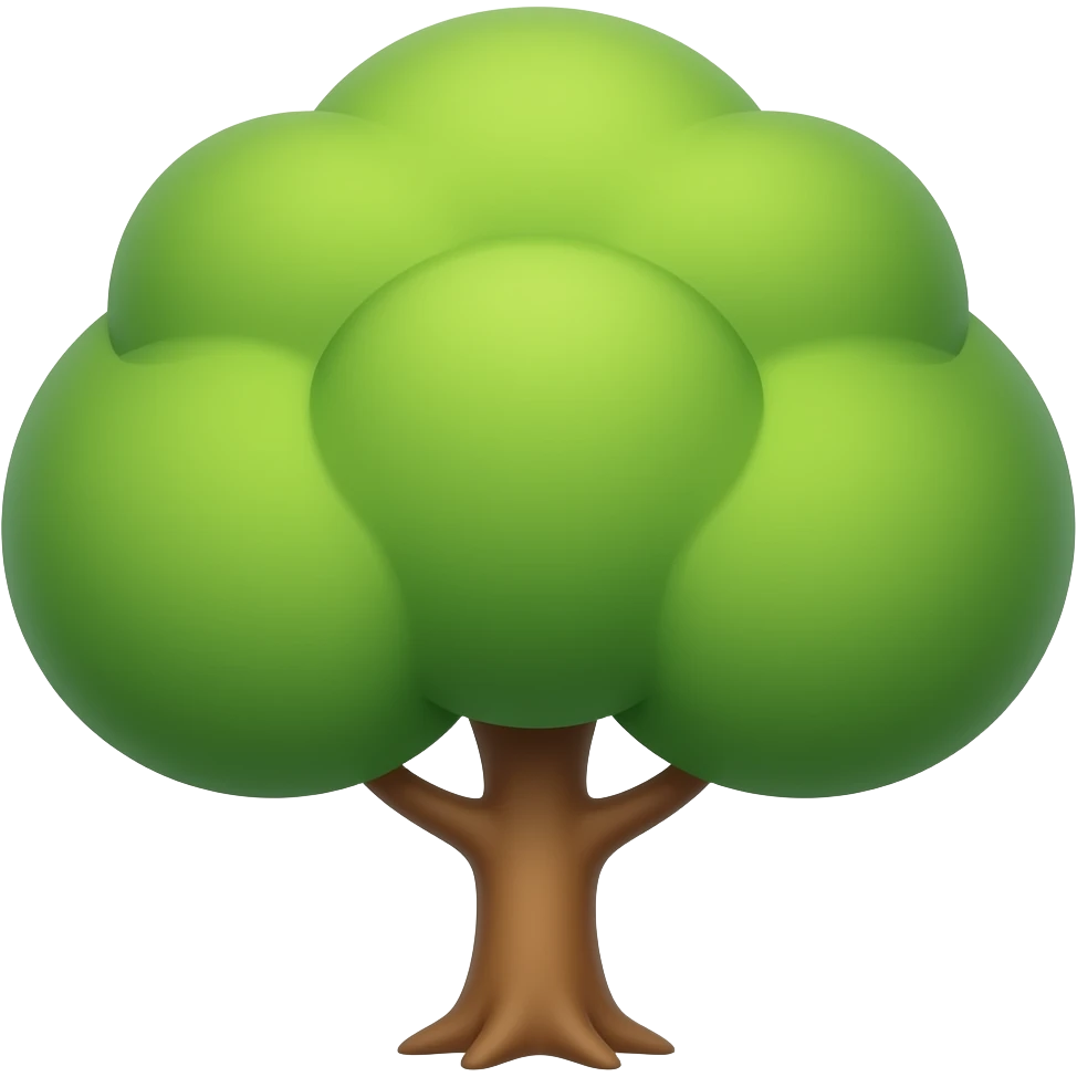 tree  smooth leaf emoji
