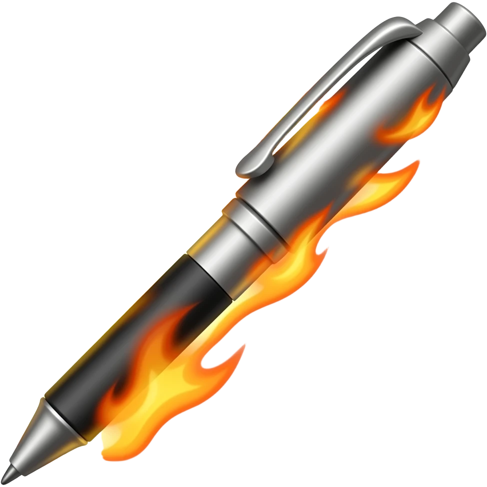pen on fire emoji