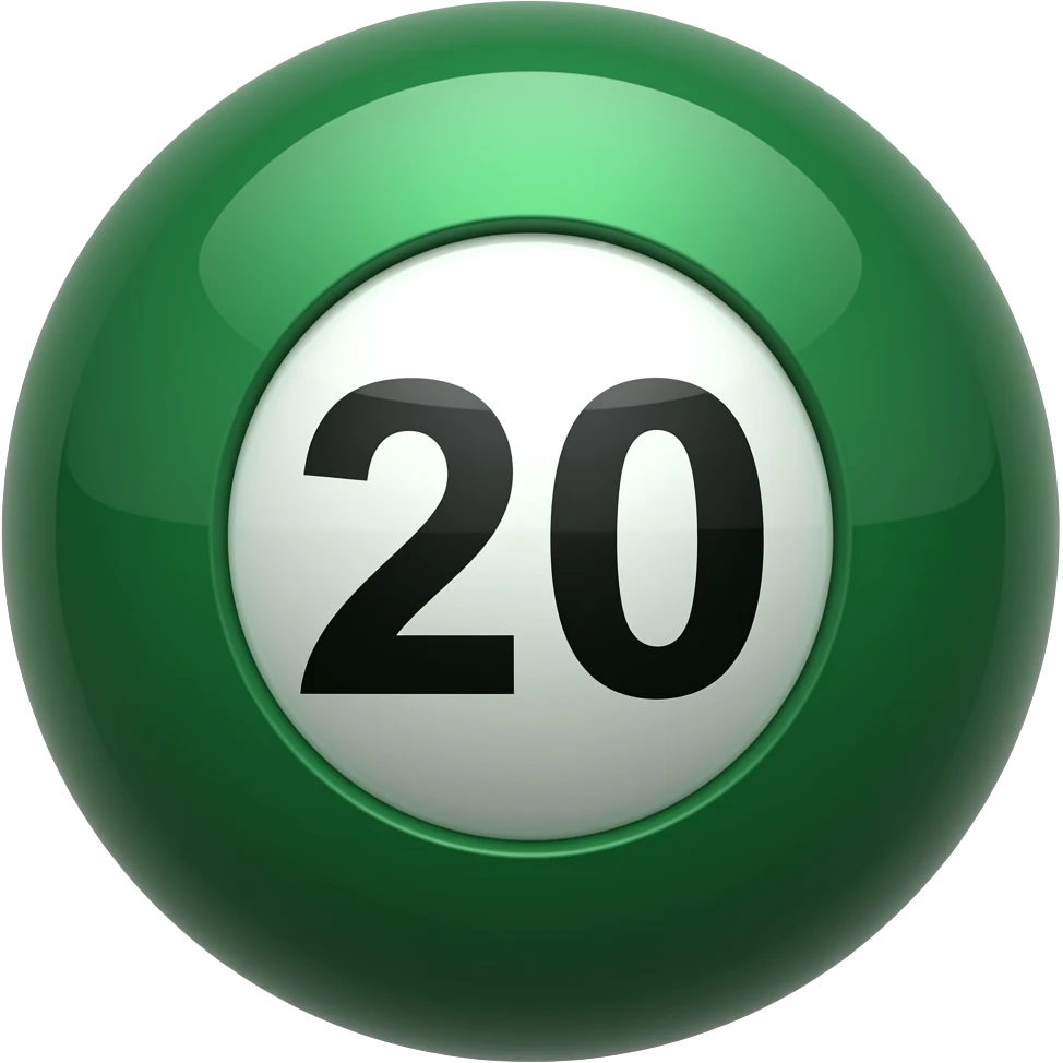 bola de bingo verde oscuro con número emoji