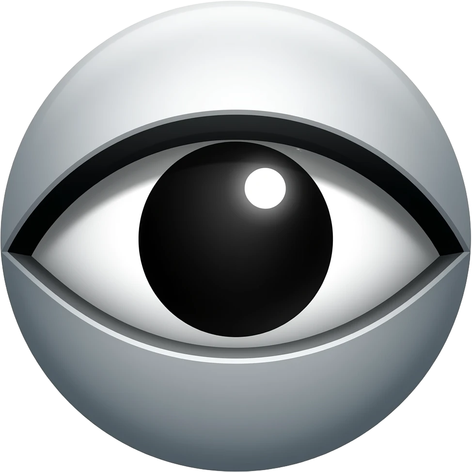 gothic futuristic eye, black, pupil replaced by a solid black emoji