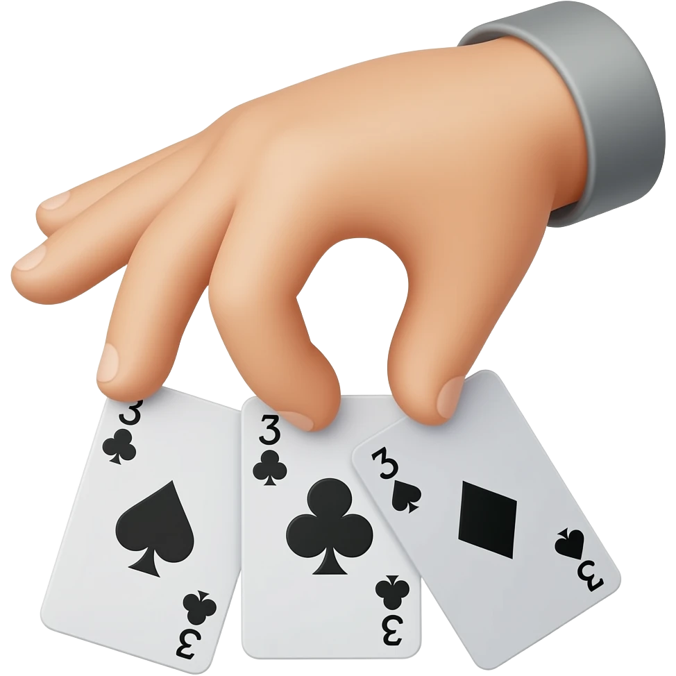 A hand dropping the 3s emoji