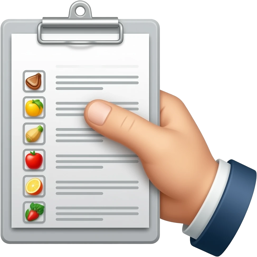 lista de itens emoji