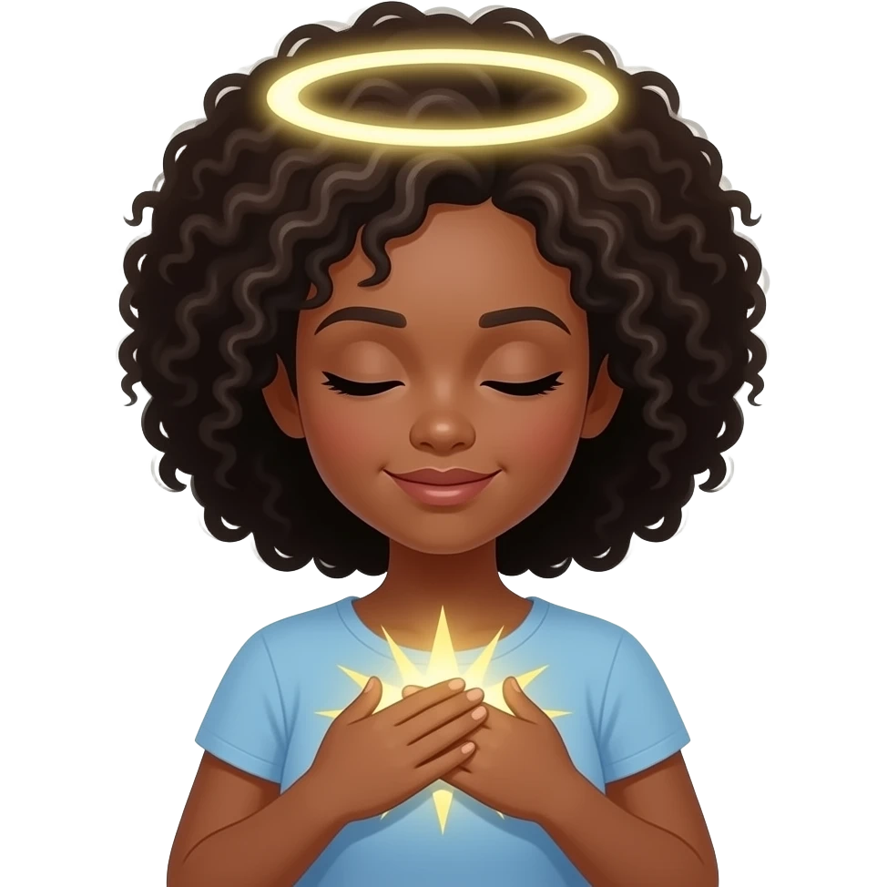 a black girl recovering herself with her aura emoji | AI Emoji Generator