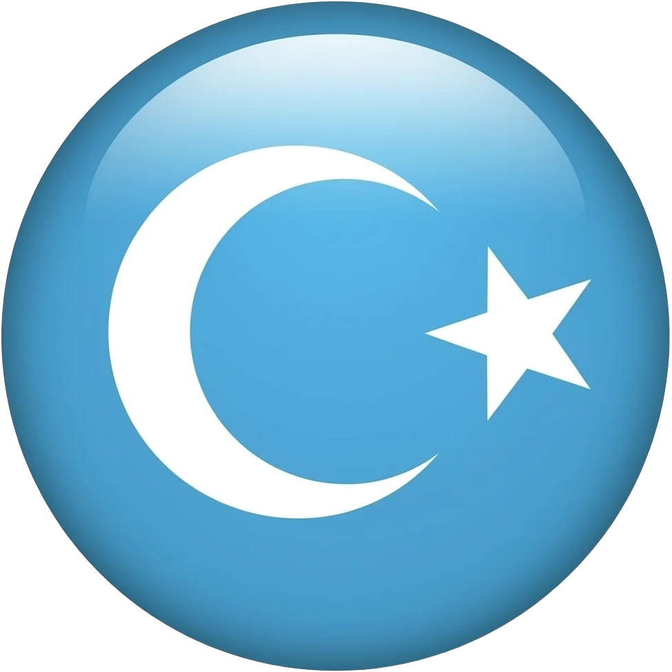 East Turkistan blue crescent flag emoji