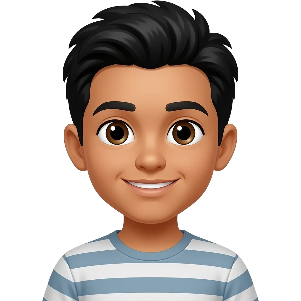 Gars métisse avec les cheveux noir emoji