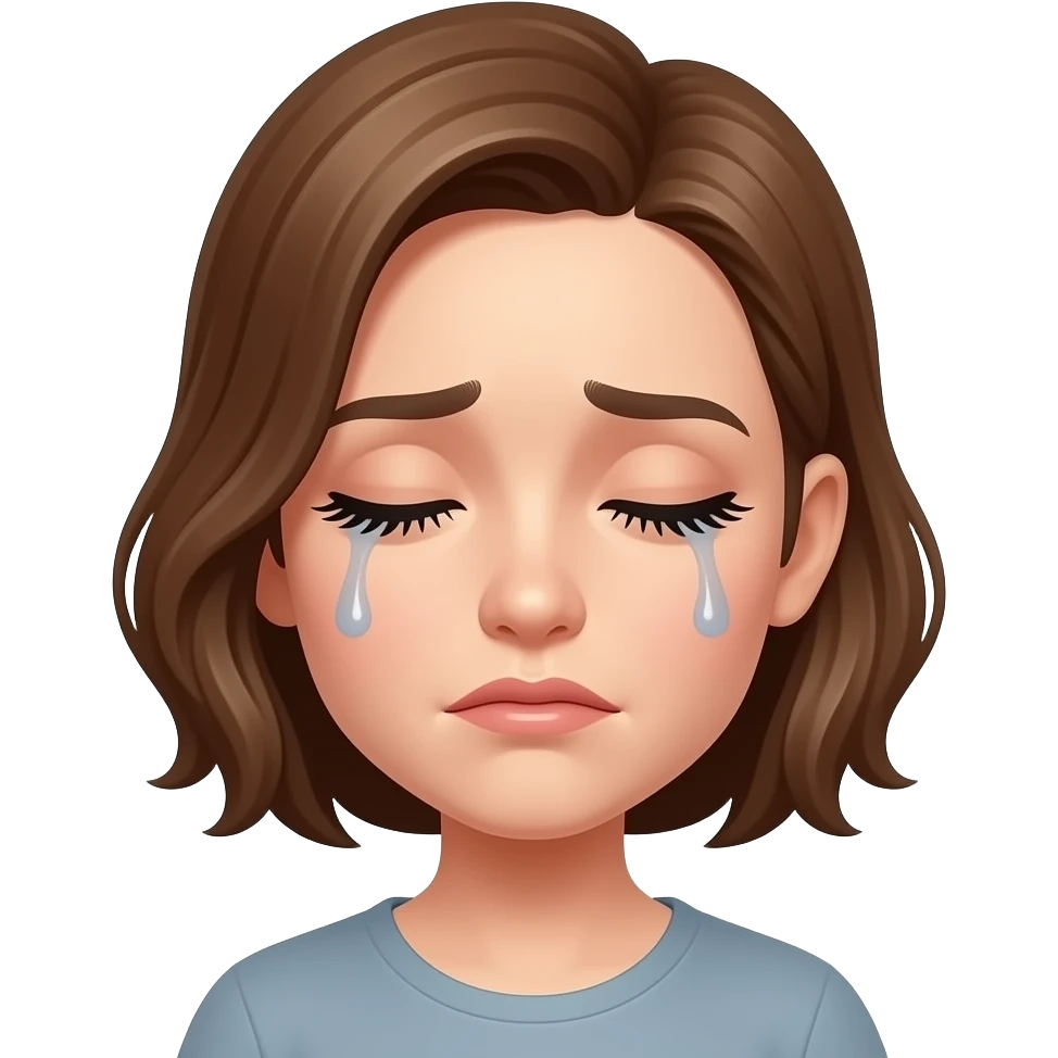 Создай смайлик плачущий с размазаны ми ресницами emoji