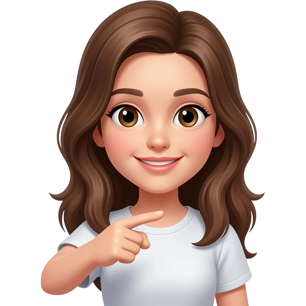 photo of girl pointing to herself emoji