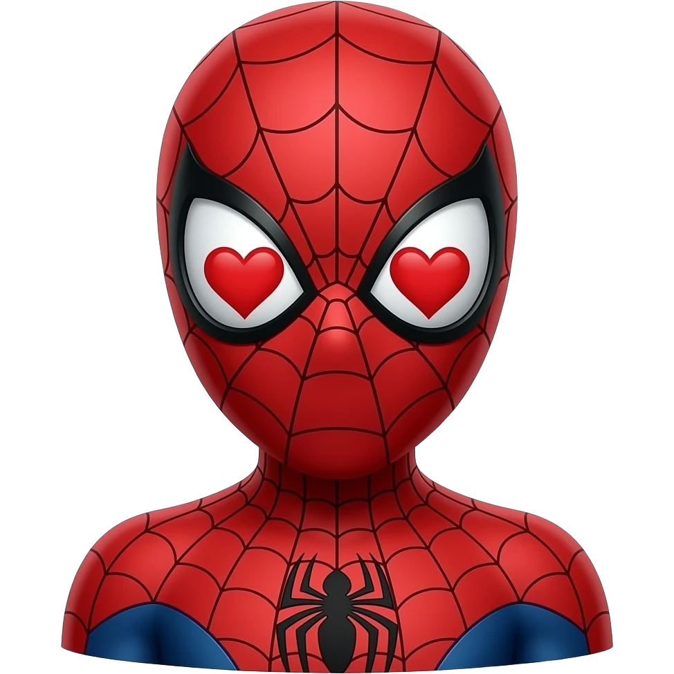 اسپایدرمنی که عاشق شده با چشم های قلبی emoji
